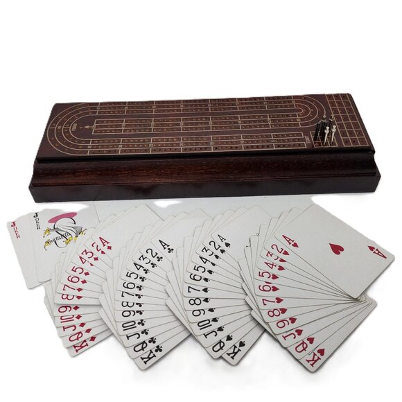 Cribbage: Deluxe The Classic Collection w/Wood Storage Cabinet - Picture 4 of 5